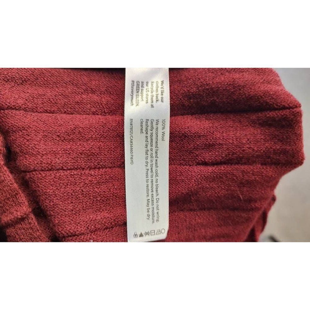 *EILEEN Fisher Womens Sweater Dress Red Pleated Scoop Neck Long Sleeve Knit S - Picture 5 of 5